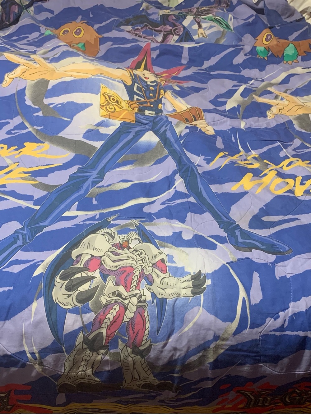 Vtg Yu-Gi-Oh! 1996 Kazuki Takahashi Comforter Fitted Sheet And Throw Lot Of 3